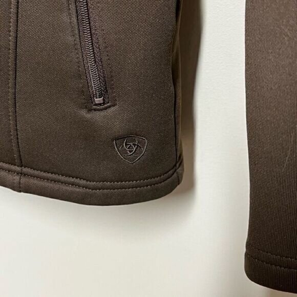 ARIAT Brown Fleece Lined Equestrian Full Zip Hoodie Womens Sz S - Picture 3 of 7